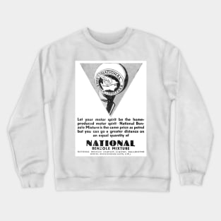 National Benzole Mixture - Motor Spirit - 1931 Vintage Advert Crewneck Sweatshirt